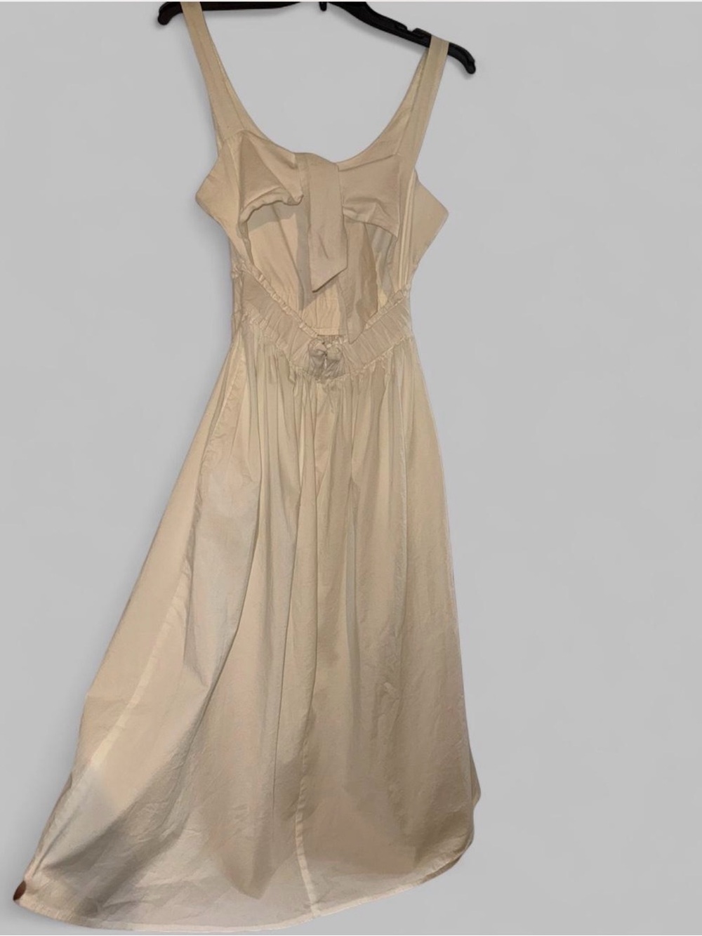Aqua white Dress with Front Bow Detail in the back